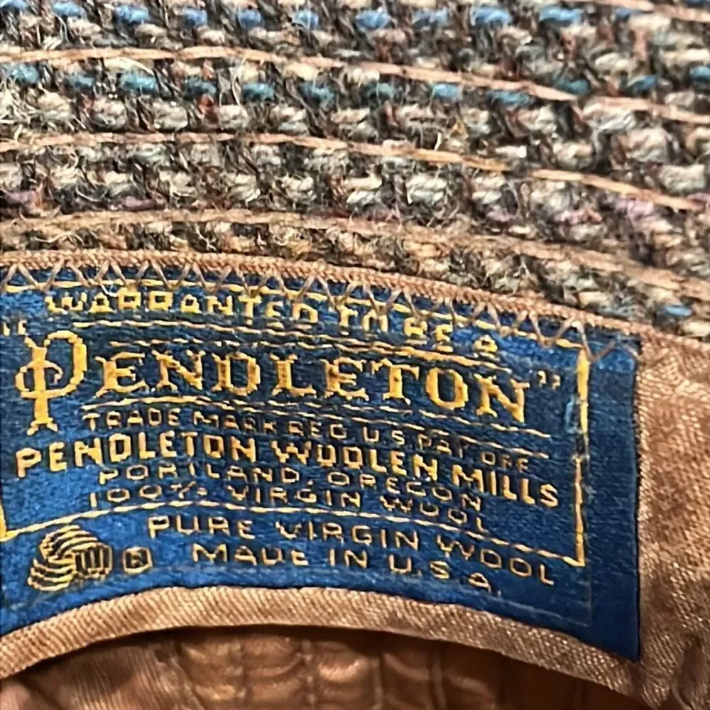 VTG Pendleton Fedora Hat Brown 100%‎ virgin Wool Size M made in USA GUC